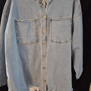 Blue Denim Button-Up Shirt